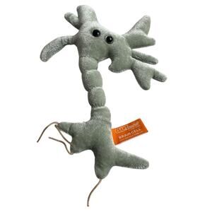 Giant Microbes Brain Cell Plush Gray Stuffed Animal Doll Biology Science Neuron